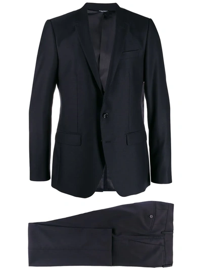 Shop Dolce & Gabbana Martini-fit Virgin Wool Suit In Blue