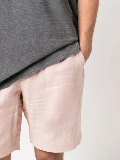 Shop Orlebar Brown Norwich Linen Tailored Shorts In Rosa