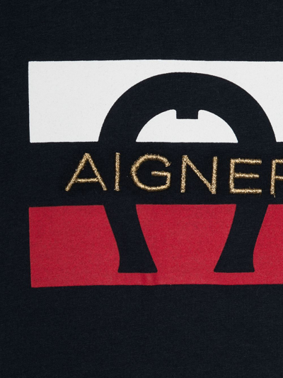 Shop Aigner Logo-print Cotton T-shirt In 蓝色