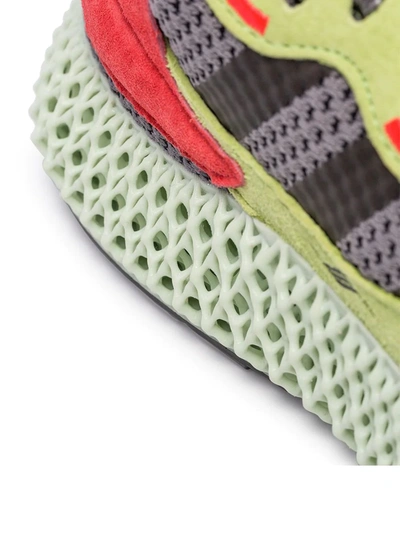 Shop Adidas Originals Zx 4000 4d "grey/high Res Yellow" Sneakers In Multicoloured