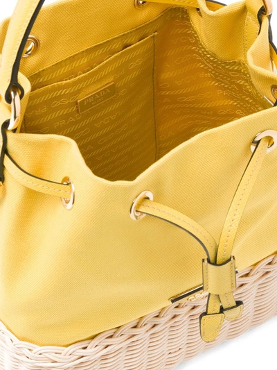 Shop Prada Plage Bucket Bag In Yellow