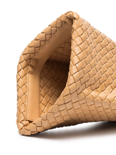 Shop Bottega Veneta Twist Woven Clutch Bag In Neutrals