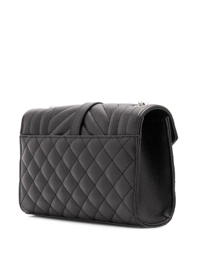 Shop Saint Laurent Monogram Envelope Shoulder Bag In Black