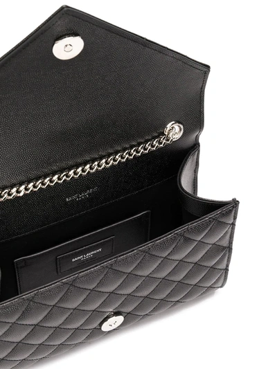 Shop Saint Laurent Monogram Envelope Shoulder Bag In Black