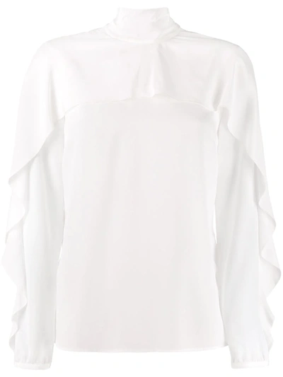 Shop Red Valentino Ruffle-sleeve Blouse In White