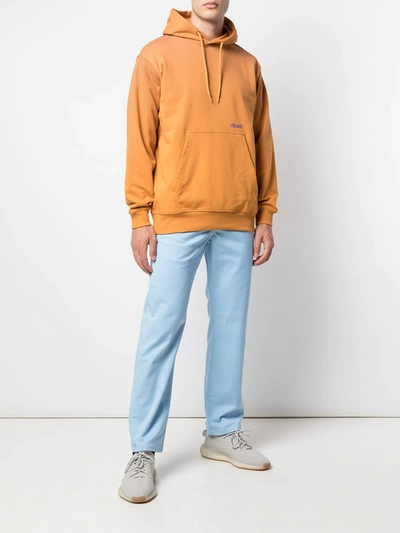 Shop Palace Tri-fade Drawstring Hoodie In Orange