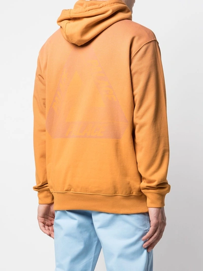 Palace Logo Drawstring Hoodie In Orange