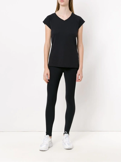 Shop Lygia & Nanny Plain V-neck T-shirt In Black