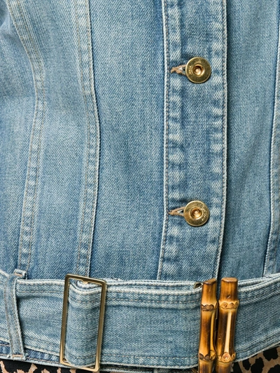 Pre-owned Gucci Cropped Denim Jacket In Blue