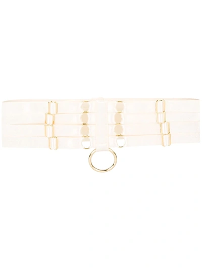 Shop Bordelle Bondage Webbed Garters In Neutrals