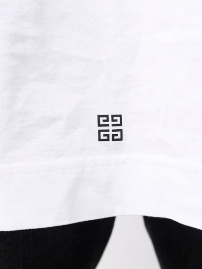 Givenchy White Crewneck T-shirt With Logo Print In Cotton Man In Weiss