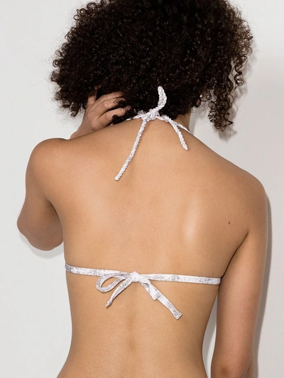 Shop Heidi Klein Snake Print Core Triangle Bikini Top In White