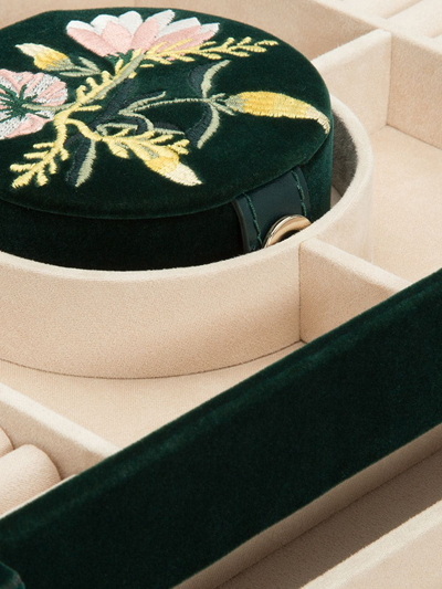 Shop Wolf Embroidered Jewellery Box In Green