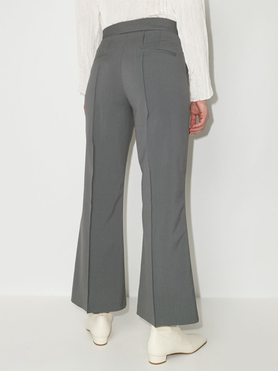 Shop Aeron Hopeton Flared Cropped Trousers In Grey