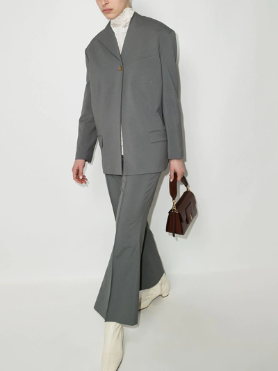 Shop Aeron Hopeton Flared Cropped Trousers In Grey