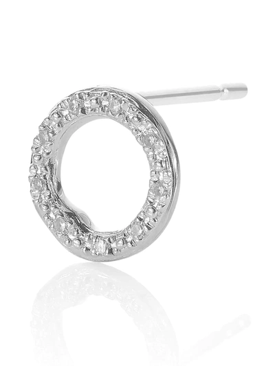 Shop Monica Vinader Riva Circle Stud Diamond Earrings In Silver