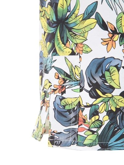 Amir Slama Foliage Print Swim Short In White