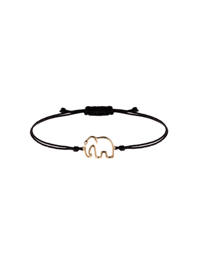 Yvonne Léon 9k Yellow Gold And Black Elephant Bracelet In 107 - Metallic