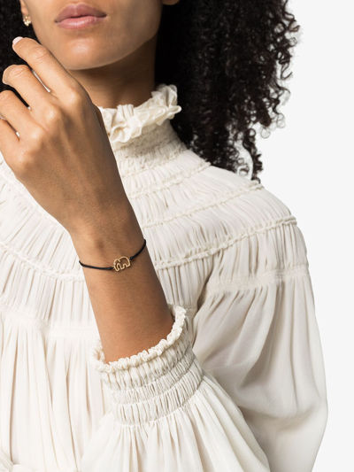 Yvonne Léon 9k Yellow Gold And Black Elephant Bracelet In 107 - Metallic