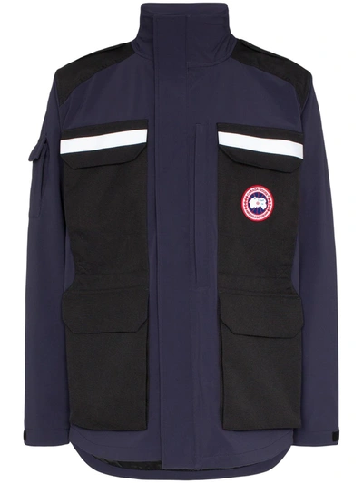 Shop Canada Goose Photojournalist Utility Pocket Hooded Jacket In Blue