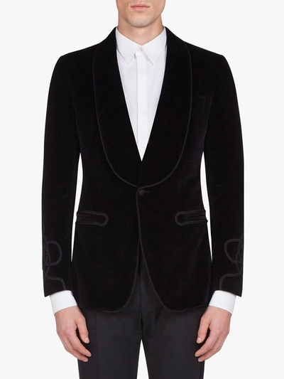 Dolce & Gabbana Single-breasted Tailored Tuxedo Blazer In Black