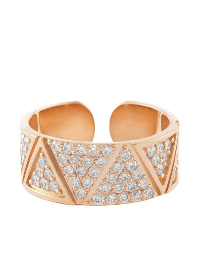 Shop Alessa 18kt Rose Gold Diamond Pavé Elixir Ring In Pink