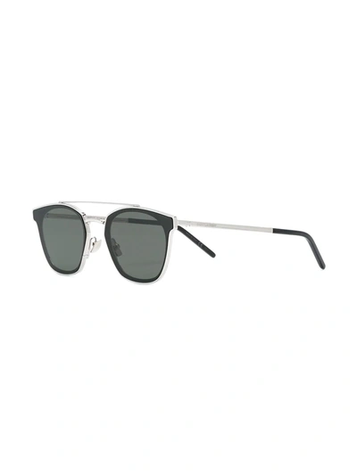 Shop Saint Laurent Sl28 Sunglasses In Silver