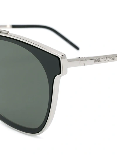 Shop Saint Laurent Sl28 Sunglasses In Silver