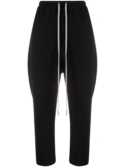 Shop Rick Owens Drawstring Cropped Astaires Trousers In Black