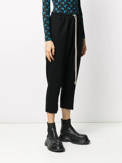 Shop Rick Owens Drawstring Cropped Astaires Trousers In Black