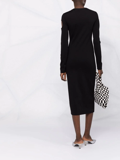 Shop Off-white Meteor Logo Knitted Dress In Black