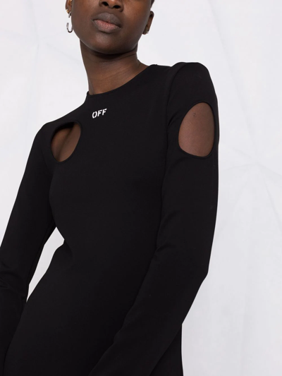 Shop Off-white Meteor Logo Knitted Dress In Black