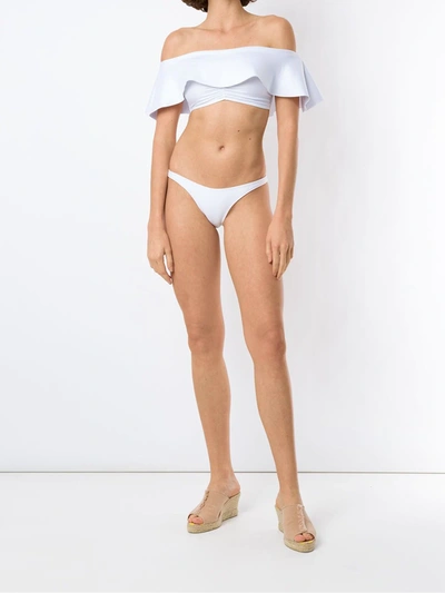 Amir Slama Off-shoulder Bikini Set In White