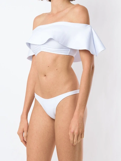 Amir Slama Off-shoulder Bikini Set In White