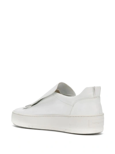 Sergio Rossi 20mm Leather Slip On Sneakers In White