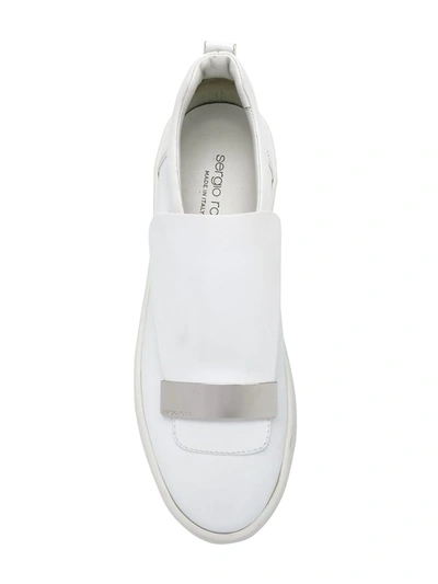Sergio Rossi 20mm Leather Slip On Sneakers In White