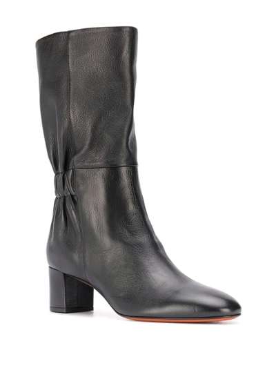 Shop Santoni Elasticated-ankle Low-heel Boots In Black