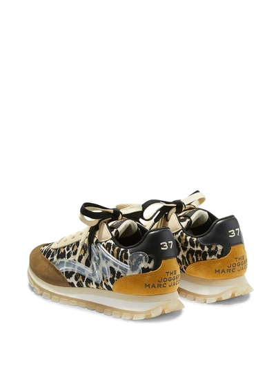 Shop Marc Jacobs The Leopard Jogger Sneakers In Brown