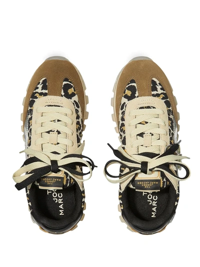 Shop Marc Jacobs The Leopard Jogger Sneakers In Brown