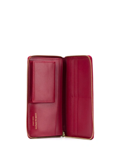 Shop Comme Des Garçons Sa0110 Zipped Wallet In Red