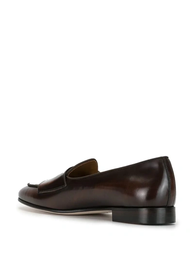 Edhen Milano Double-strap Loafers In Brown