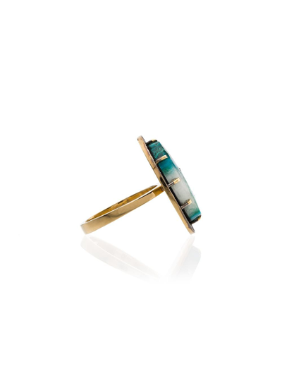 Shop Andrea Fohrman 18k Yellow Gold Chrysocolla And Diamond Ring