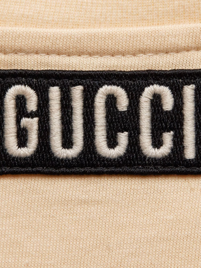 Shop Gucci Cat-chy Print T-shirt In Neutrals