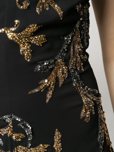 Shop Versace Sequin-detail Dress In Black