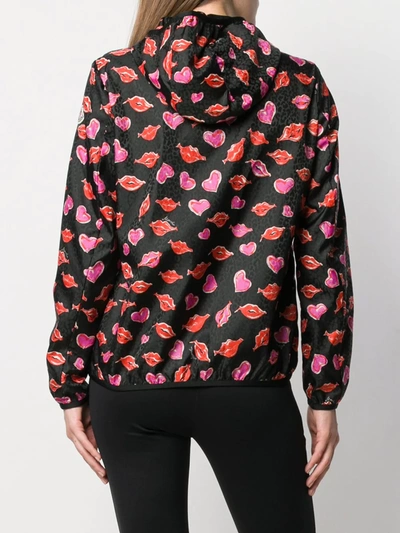 Shop Moncler Lips And Heart Print Jacket In Black