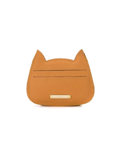 Sarah Chofakian Leather Card Holder In Brown