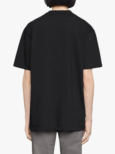 Shop Gucci Blade Logo-print Cotton T-shirt In Black