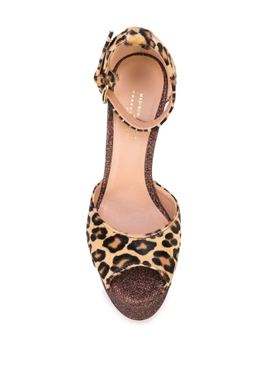 Madison.maison Leopard Print Platform Sandals In Brown