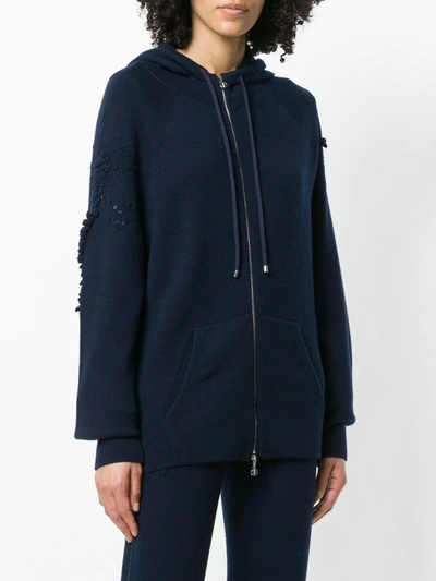 Shop Barrie Romantic Timeless Cashmere Hoodie In Blue