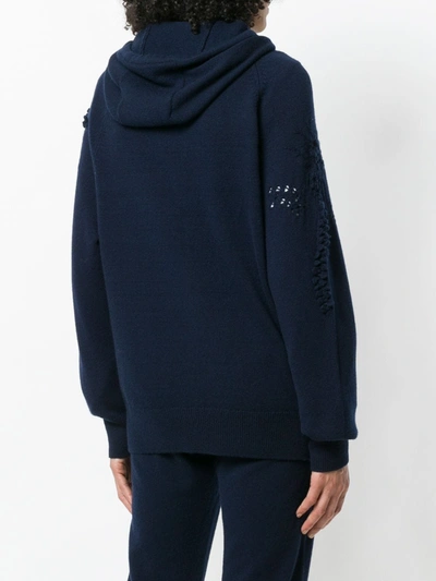 Shop Barrie Romantic Timeless Cashmere Hoodie In Blue